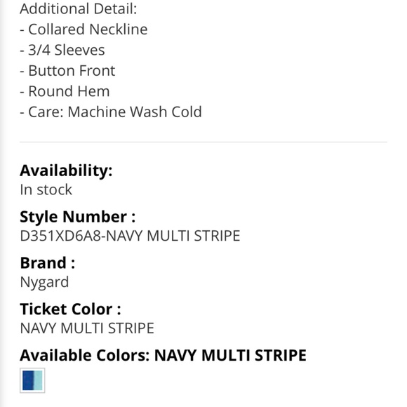 Peter Nygard multi stripe tunic. Never worn. Retail 69 - Picture 4 of 6